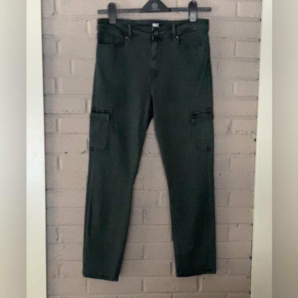 PAIGE  Dark Green Skinny Ankle length Cargo Pants 30